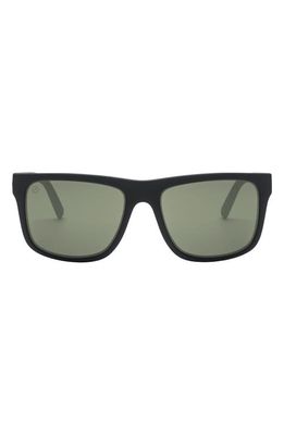 Electric Swingarm XL 59mm Flat Top Polarized Sunglasses in Matte Black/Grey Polar