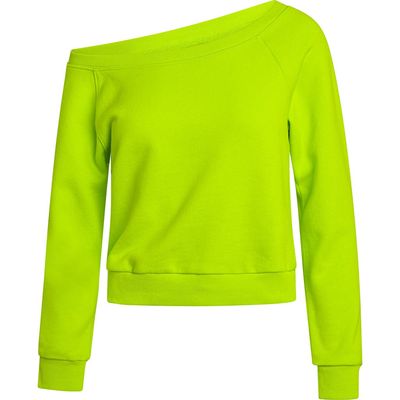 ELECTRIC YOGA Off Shoulder Sweatshirt in Lime Punch 