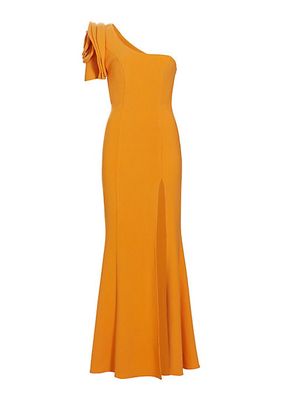 Electronica One-Shoulder Slit Gown