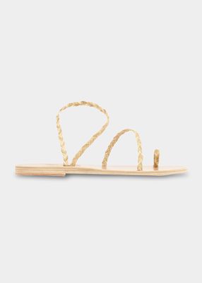 Eleftheria Braided Toe-Ring Sandals
