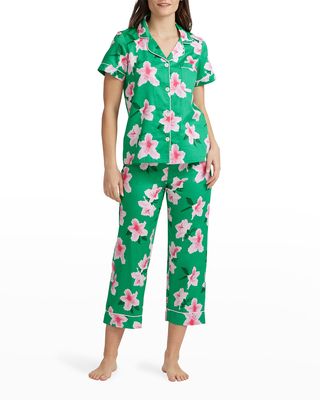 Elegant Azaleas Floral-Print Pajama Set