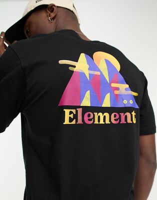 Element back print hills t-shirt in black