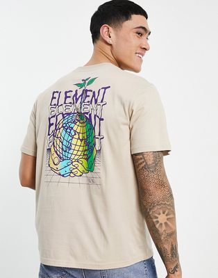 Element Groman back print t-shirt in beige-Neutral