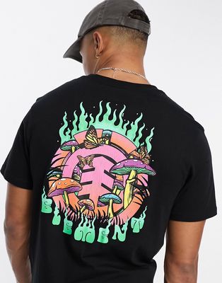 Element icon back print t-shirt in black