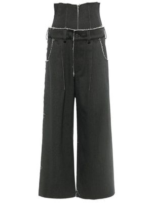 Elena Velez corset-waist wide-leg jeans - Grey