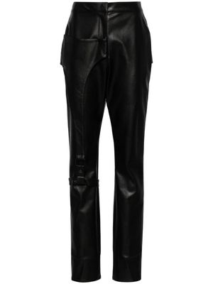 Elena Velez Moto faux-leather trousers - Black