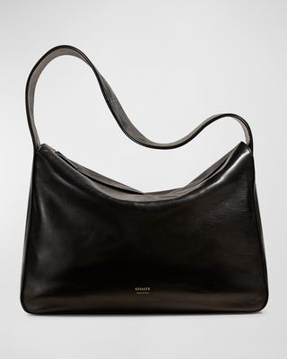 Elena Zip Leather Shoulder Bag