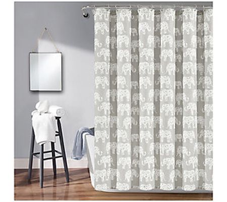 Elephant Parade Shower Curtain by Lush Decor