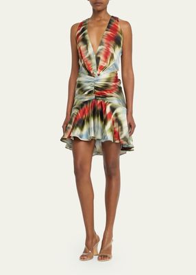 Elettra Abstract Silk Mini Dress