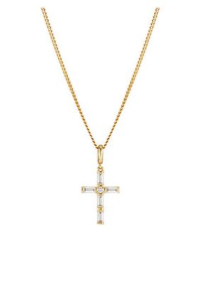 Elevate 18K-Gold-Plated & Cubic Zirconia Cross Necklace