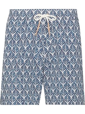 Eleventy abstract-print swim shorts - Blue
