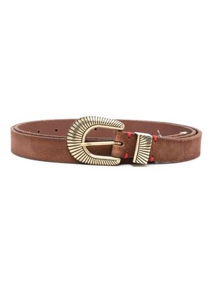 Eleventy adjustable suede belt - Brown