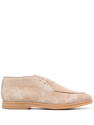 Eleventy almond-toe suede derby shoes - Neutrals