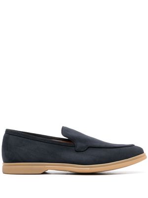 Eleventy almond-toe suede loafers - Blue