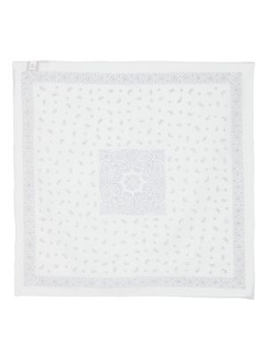 Eleventy bandana-print cotton scarf - White