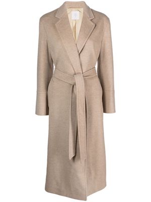 Eleventy belted waist wool coat - Neutrals
