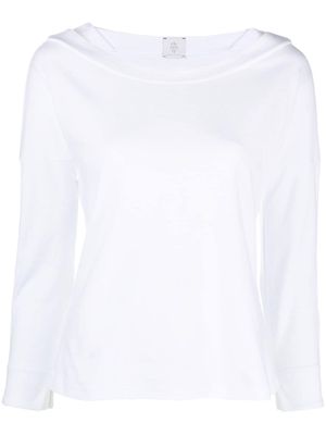 Eleventy boat-neck long-sleeve T-shirt - White