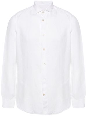 Eleventy buttoned linen shirt - White