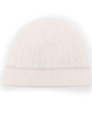 Eleventy cable-knit cashmere beanie - White