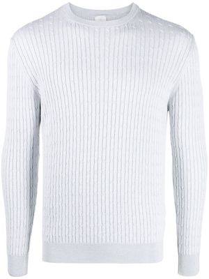 Eleventy cable-knit wool-silk jumper - Blue