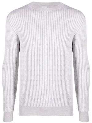 Eleventy cable-knit wool-silk jumper - Grey
