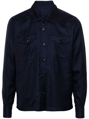 Eleventy cashmere-blend shirt jacket - Blue