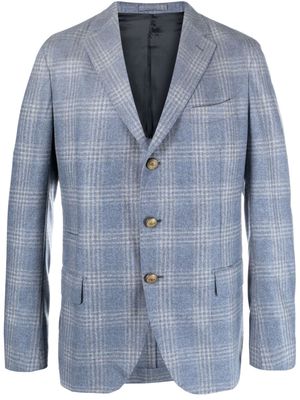 Eleventy check-pattern single-breasted blazer - Blue