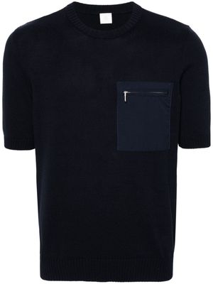 Eleventy chest-pocket wool-blend jumper - Blue