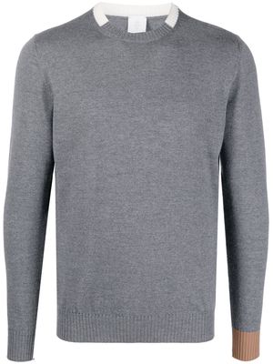 Eleventy colour-block wool jumper - Grey