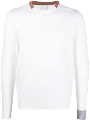 Eleventy colour-block wool jumper - White