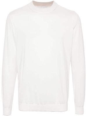 Eleventy contrast-trim cotton jumper - White