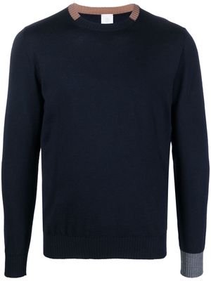 Eleventy contrast-trim wool jumper - Blue