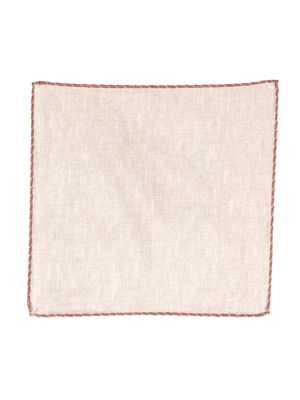 Eleventy contrasting- border cotton-wool scarf - Brown