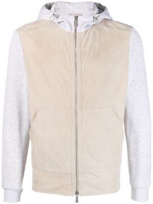 Eleventy contrasting-panel hooded jacket - Grey