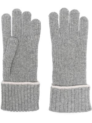 Eleventy contrasting-trim cashmere gloves - Grey
