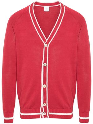 Eleventy contrasting-trim cotton cardigan - Red