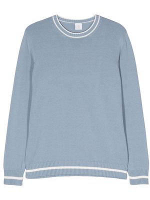 Eleventy contrasting-trim cotton jumper - Blue