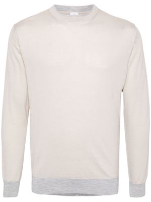 Eleventy contrasting-trim fine-knit jumper - Neutrals