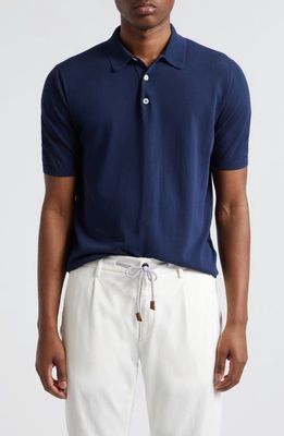 Eleventy Cotton Polo in Navy