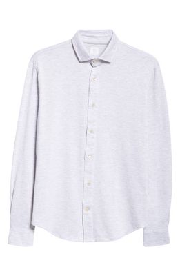 Eleventy Dandy Jersey Button-Up Shirt in Lt Grey
