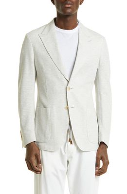 Eleventy Deconstructed Linen & Cotton Jersey Sport Coat in Gray