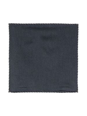 Eleventy decorative-stitching cotton scarf - Blue