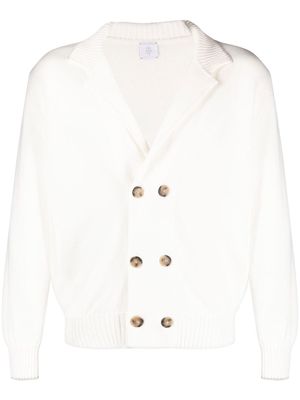 Eleventy double-breasted cotton cardigan - White