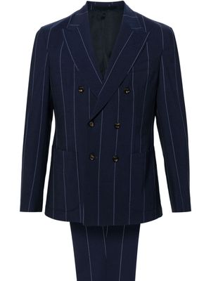 Eleventy double-breasted pinstriped suit - Blue