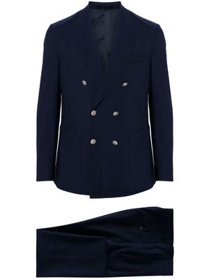 Eleventy double-breasted wool blend suit - Blue