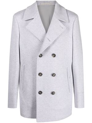 Eleventy double-breasted wool-cashmere coat - Grey