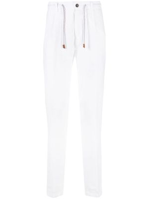 Eleventy drawstring-fastening waist trousers - White