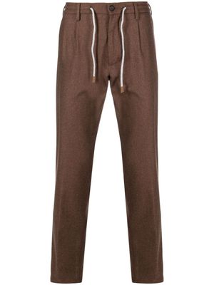 Eleventy drawstring straight-leg trousers - Brown