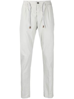 Eleventy drawstring stretch-cotton trousers - Grey