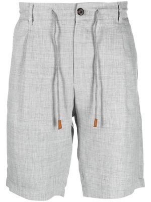 Eleventy drawstring-waist linen shorts - Grey